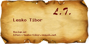 Lesko Tibor névjegykártya